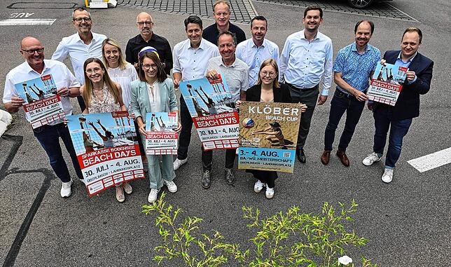 Sponsoren, Organisatoren und Veranstalter freuen sich auf die zwölften Sparkasse Bodensee Beach Days, die vom 30. Juli bis 4. August auf ...