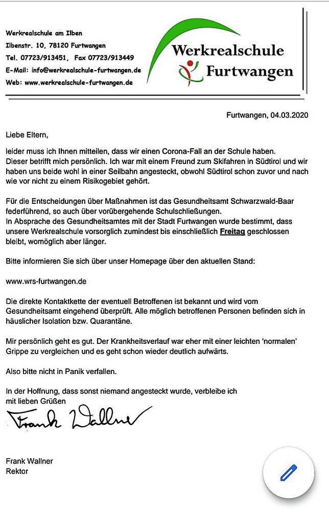 Dieser Elternbrief ging an die Eltern der Werkrealschüler. Er ist nicht identisch mit jenem Elternbrief, der auf der Homepage der Schule ...