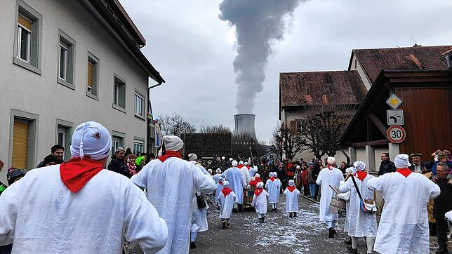 Die Narro-Zunft Waldshut beim Narrentreffen in Dogern am 29. Januar.