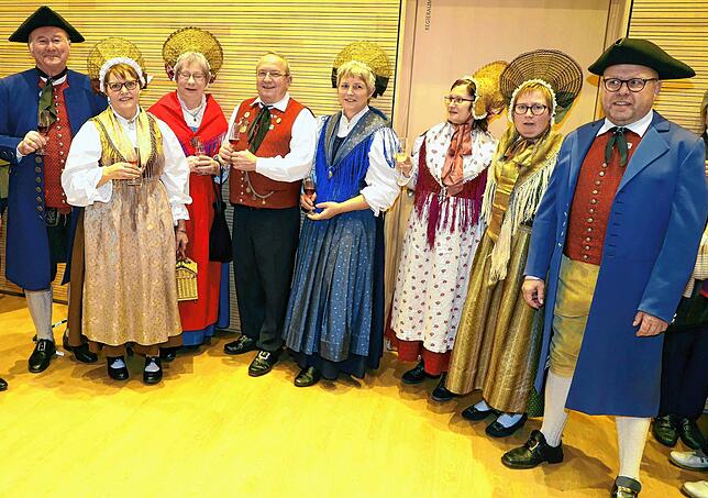 Mitglieder der Trachtengruppe umrahmten immer wieder offizielle Veranstaltungen der Gemeinde, wie hier den Neujahrsempfang 2019.