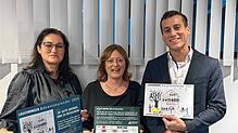 Kata Binner, Sandy Rogg und Pascal Dick (von links) vom Handels-und Gewerbekreis ziehen die Fäden rund um den lebendigen Adventskalender.
