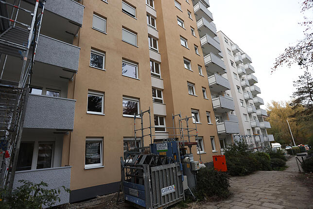 Die Arbeiten bei Vonovia in der Schwaketenstraße gehen voran.