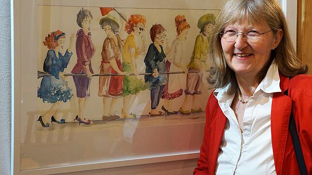 Lisa Kölbl-Thiele war unter anderem mit den Gemälden ihrer &bdquo;Damen&ldquo; eine der ausstellenden Künstler auf der Art Zollhaus.