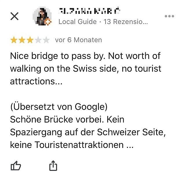 Bild 8: &bdquo;Tut was er soll, fällt halt runter&ldquo;: Die kuriosesten Internet-Bewertungen über den Rheinfall und andere Sehenswürdigkeiten und Einrichtungen in der Region