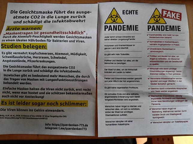Dieses Flugblatt flatterte bei Haushalten in Singen in den Briefkasten. Auch in Konstanz und Radolfzell wurde es verteilt.