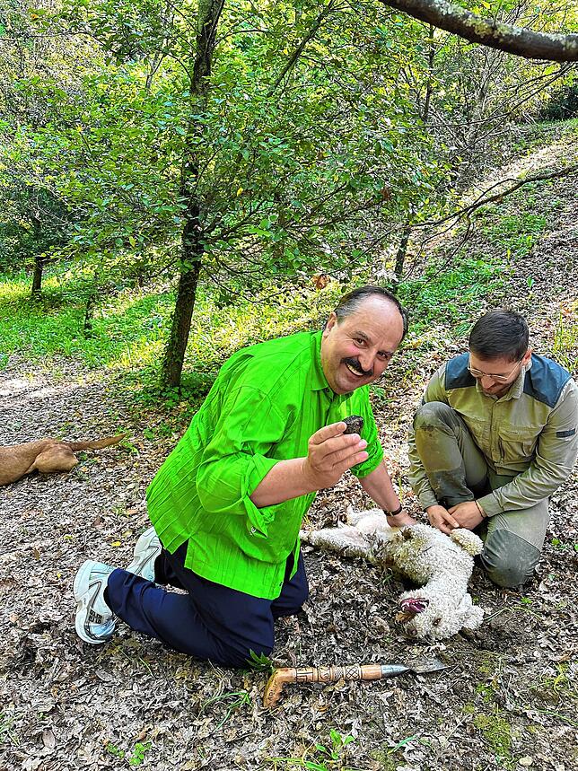 Unterwegs in Istrien: Der Hund hat einen Trüffel gefunden – Johann Lafer freut‘s.