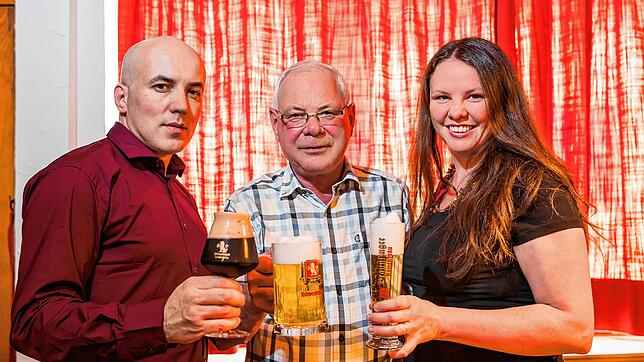 Die Geschäftsführung der Bräunlinger Löwenbrauerei führt das Unternehmen durch die Corona-Krise: André Luis Martins Pinto (von links), ...