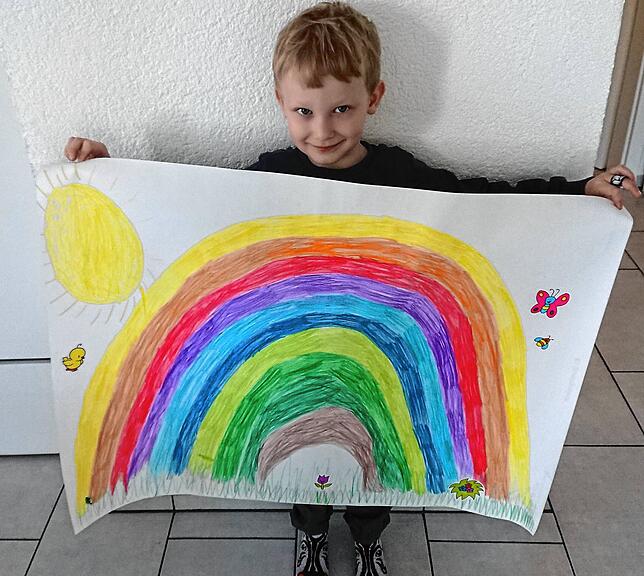 Richard Gröner (6 Jahre) aus Pfullendorf hat das Bild für seinen Opa gemalt, den er derzeit nicht besuchen darf.