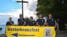 Sie freuen sich, dass am Samstag wieder Wetterkreuzfest gefeiert wird: (von links) Markus Schmäh, Michi Himpel, Martin Brugger, Max ...