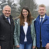 Die beherrschende Farbe im neuen Gewerbegebiet der Stadt Radolfzell Blurado ist blau: OB Martin Staab mit blauer Krawatte, ...