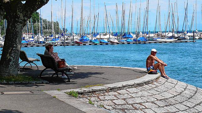 Warmes, ein wenig durch ein Gewitter abgekühltes Badewetter an der Konstanzer Seestraße: so lieben es viele. Wie der Hochsommer 2023 ...