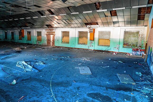 Blick ins Innere der Reithalle.