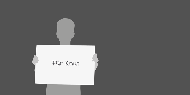 Christian L. und Berrin T. vermarkten den Jungen im Darknet. Sie lassen den Jungen mit Schildern posieren. Auf den Schildern steht der ...