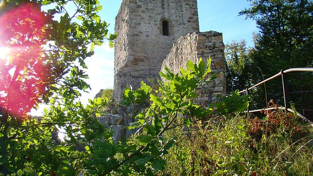 Hoch über Dietfurt ragt der Burgfried der Ruine. Der Weg nach oben lohnt sich, aber auch ein Blick in die Burghöhle. Führungen durch ...