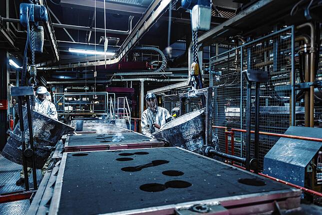 Ein Blick in die Produktionsstätte der Aluminium Werke Villingen. Das Foto entstand im März 2018.