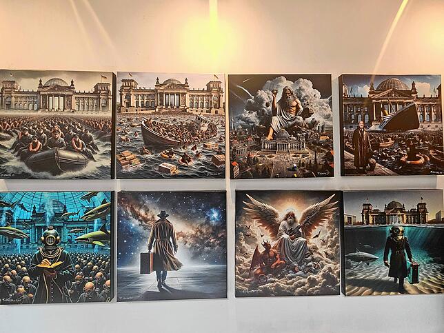 Ein paar seiner Werke der neuesten Ausstellung.
