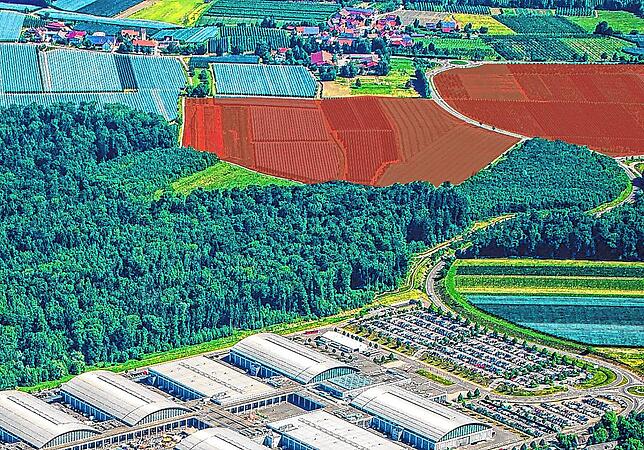 Das geplante Vorranggebiet fürs Gewerbe und Industrie bei Hirschlatt