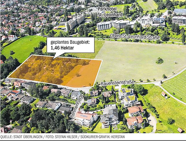 Eine Grafik zur geplanten Bebauung. In Orange das geplante Baugebiet. Die Bürgerinitiative zeigt auf ihrem Bild dagegen, dass auch der ...