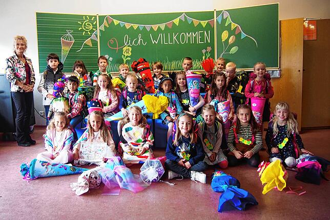 Die Klasse 1a der Villinger Südstadtschule mit Klassenlehrerin Judith Faller.