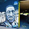 Auch in Baden-Württemberg Thema: Die Tötung von George Floyd. Hier ein Grafitto in Mannheim.