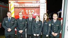 Die Führung der Feuerwehrabteilung Herten (von links): Manuel Kopp (Jugend), Jürgen Amrein (Vize-Abteilungskommandant), Urs Mangold ...