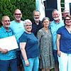 Der frisch gewählte Vorstand (ab dritte Person von links): Nadja Hennes, Bernd Rudolph, Susanne Egger, Helmut Thau, Bernhard Ficht, ...