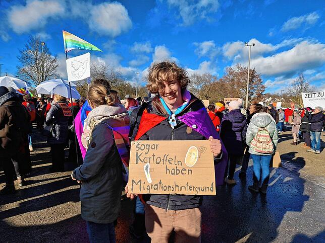 Viele Menschen waren in Rottweil zusammengekommen, um gegen den Landesparteitag der AfD zu protestieren.