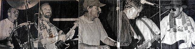Ende 1980er/Anfang 90er Jahre: Die Spätzünder, (von links) Gottfried Mutzke, Klaus Herold, Jürgen Kuhr, Albrecht Eulenburg und Walter ...