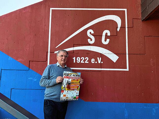 Thomas Kummer, Vorsitzender des SC Lauchringen und die Mitglieder des Vereins freuen sich auf viele Fußballfans beim Public Viewing. ...