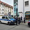 Ein kleiner Teil des Polizeiaufgebots, das am Dienstagabend in die Singener Innenstadt kommen musste, um die Lage zu beruhigen.