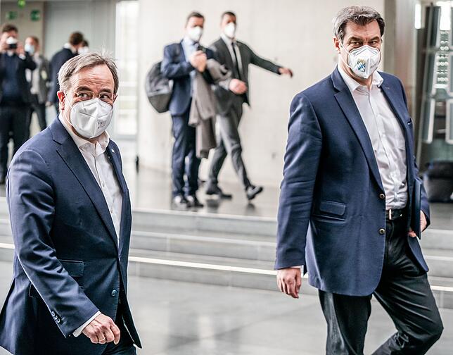 Machtkampf um die Kanzlerkandidatur: Armin Laschet und Markus Söder