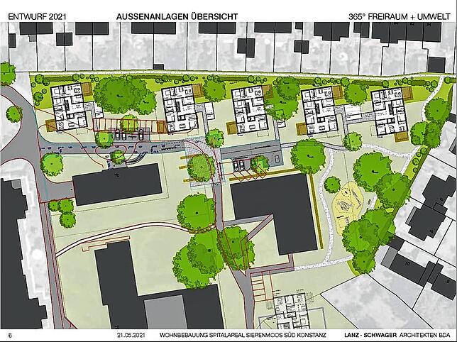 Das ist der Bauplan für das Bauprojekt Sierenmoos-Süd der Spitalstiftung Konstanz.