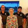 Das Vorstandsteam mit den Geehrten (von links): Heike Baumgart (15 Jahre Aktiv), Uwe Kohler (Vorstand), Gerda Wegmann, Tobias Stehle ...