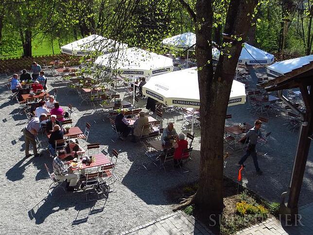 Der Biergarten des Landgasthof Hof Höfen wurde 2015 neu angelegt.