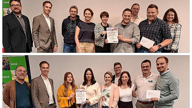 Die Gewinner der Vereinsförderaktion 2024: Oben der Förderverein der Grundschule Lottstetten, unten der Förderverein der Kita in der ...