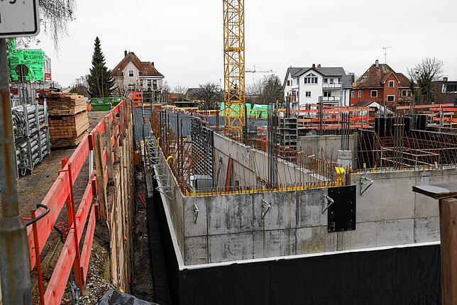Baustelle des neuen Seniorenzentrums auf der Mettnau.