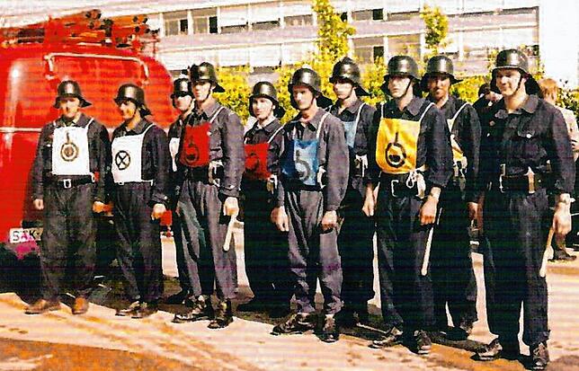 Die Wettkampfgruppe der Feuerwehr erzielte 1964 das Bronzeabzeichen.