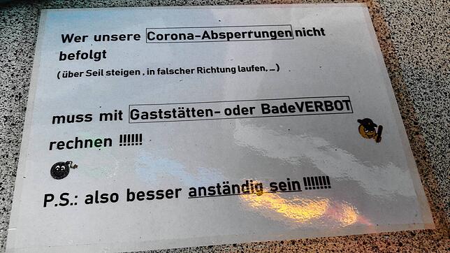 Klare Ansage im Schwimmbad-Kiosk.
