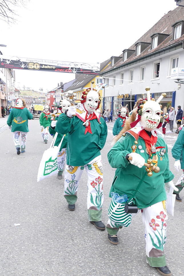 Schnell: Die Dillendorfer Schnecken waren auch beim Montagsumzug in Bonndorf unterwegs – und gar nicht so langsam.