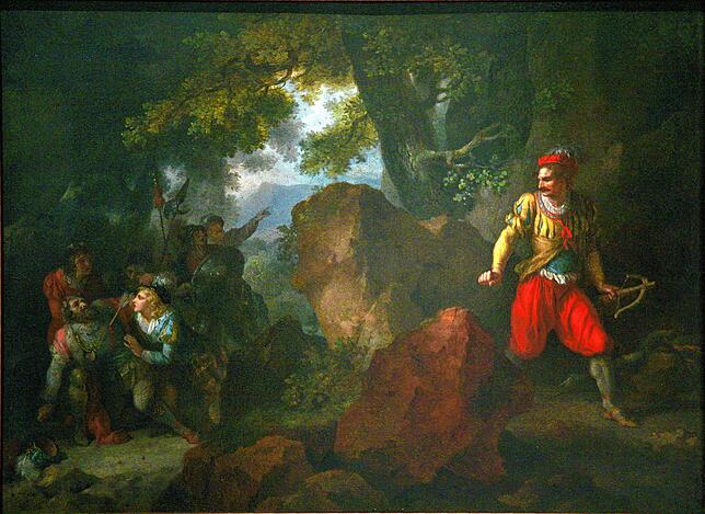 „Die Heldentat des Wilhelm Tell“: Gemälde von Jean-Frédéric Schall (1793). Wie verlässlich sind noch die helvetischen Nationalmythen?