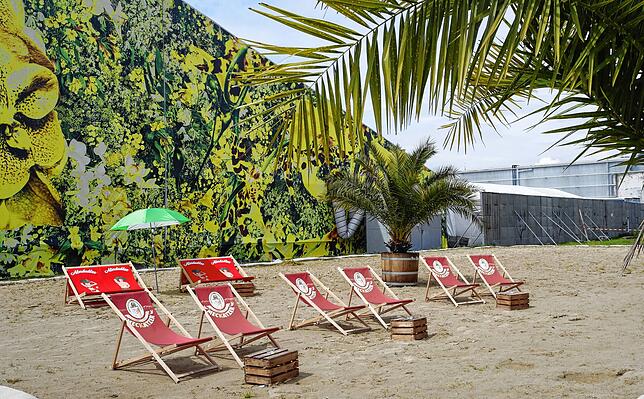 Auch die Sandfläche der See Oase steht wieder zum Chillen zur Verfügung.