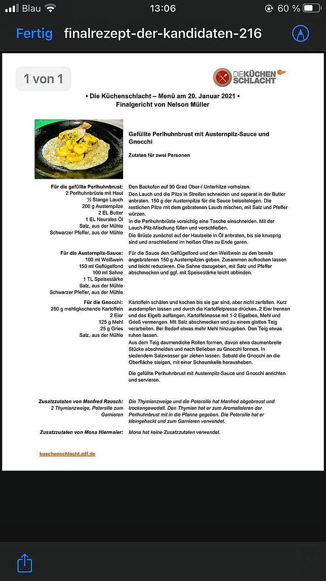 Das Finalrezept