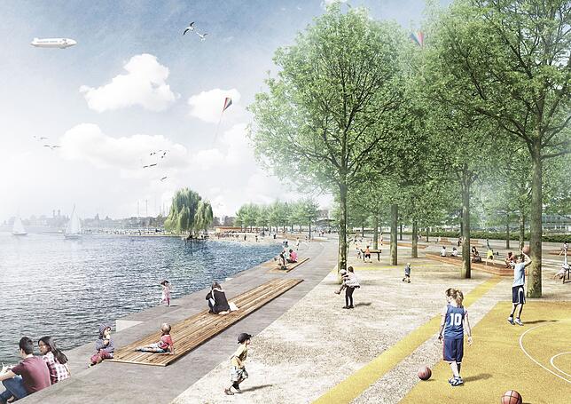 Zwischen Gondelhafen und Klangschiff soll nach derzeitigem Planungsstand der Seezugang verbessert werden.