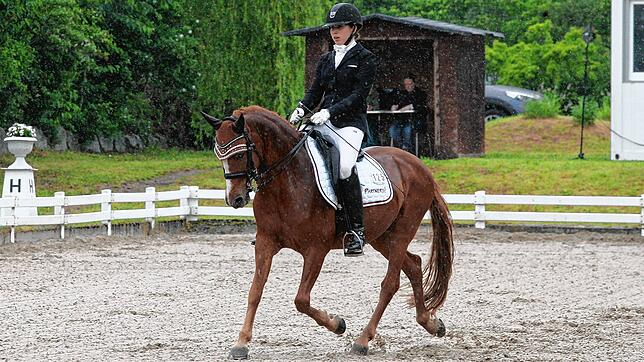 Super Ergebnis: Clara Brobeil (hier auf &bdquo;Danaris&ldquo;) und &bdquo;Dr. House&ldquo; holten sich bei der Zweitsterne-M-Dressur in ...