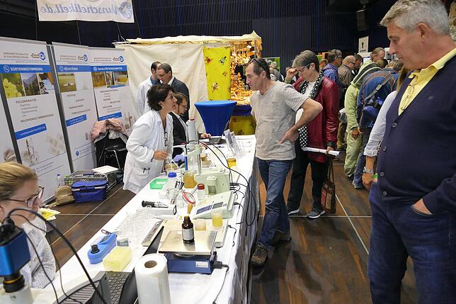 Informationen am Stand: Diese Situation bietet sich in allen Bereichen der Donauhallen.