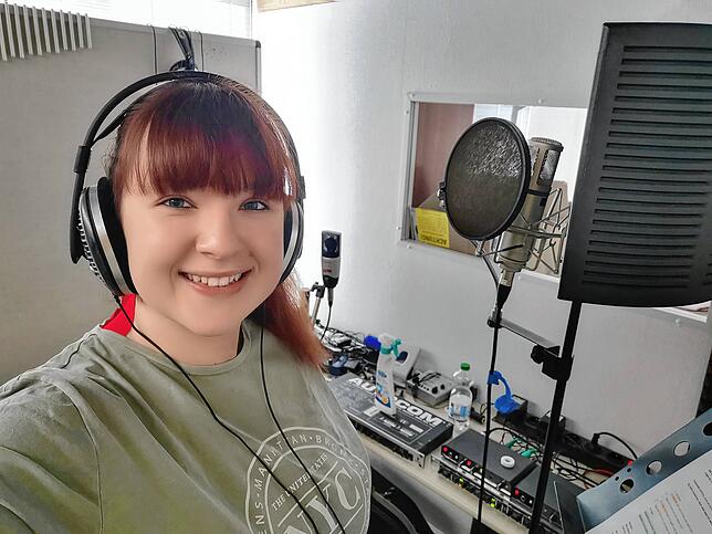 Silke Vogt im Studio. Bei den Aufnahmen zu ihrem zweiten, dem „ersten, richtigen Album“, wie sie sagt.