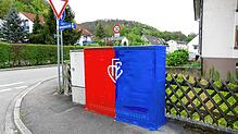 Die FCB-Malereien finden sich auch an der Hutmattenstraße. Bild: Sebastian Kurtenacker