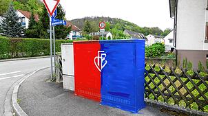 Die FCB-Malereien finden sich auch an der Hutmattenstraße. Bild: Sebastian Kurtenacker
