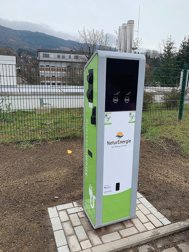 Die neue E-Ladesäule an der Mediathek.