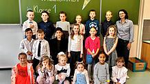 18 Jungen und Mädchen wurden in die Klasse 1a der Auwiesenschule Horheim-Schwerzen eingeschult. Klassenlehrerin ist Tamara Kropf.